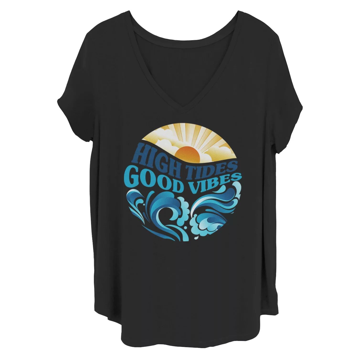 

Футболка больших размеров для юниоров High Tides Good Vibes Beach Sunrise
