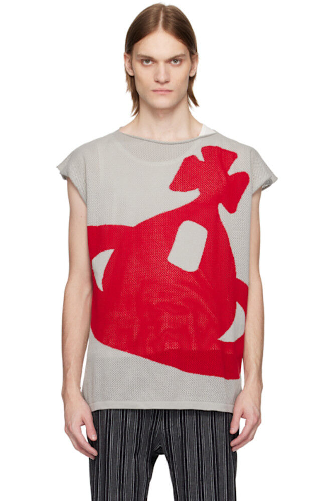 

Серая майка с интарсией Pixel Orb Vivienne Westwood