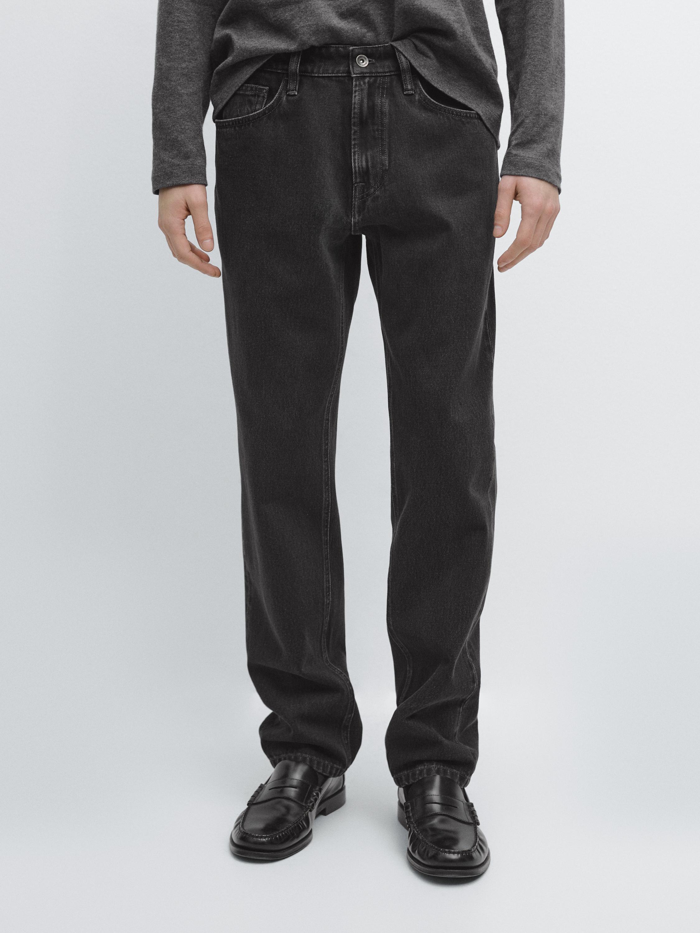 Джинсы зауженного к низу кроя Massimo Dutti, charcoal — фото 3