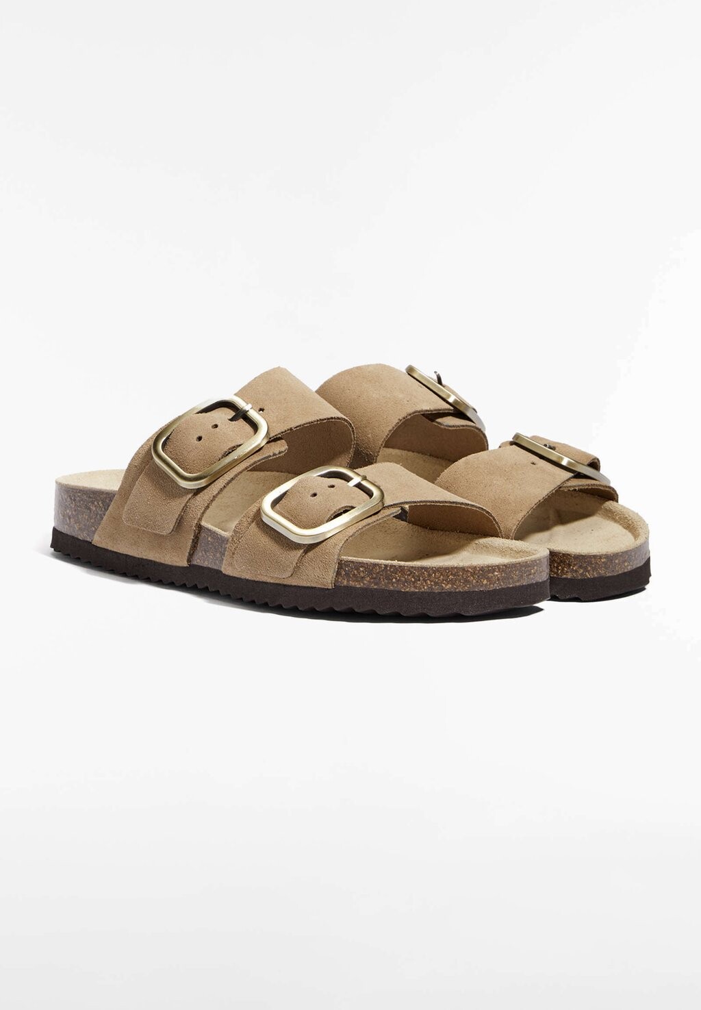 Мюли на плоской подошве BUCKLE OYSHO, цвет light brown — фото 2
