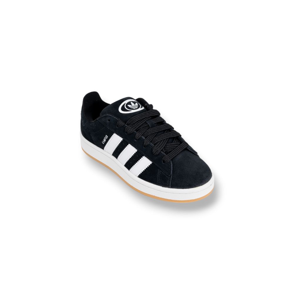 Черные кожаные кроссовки Adidas, черный — фото 2