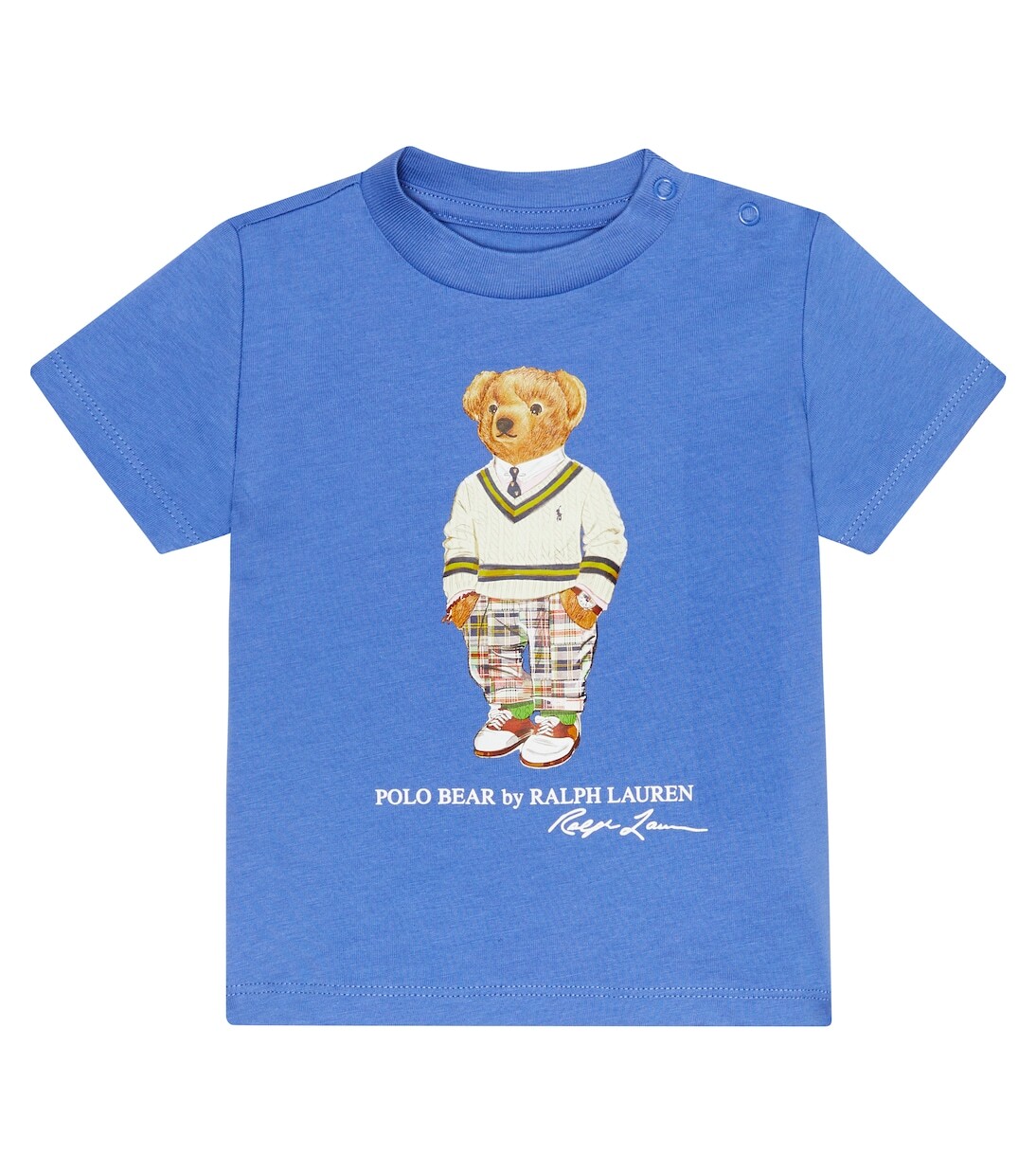 

Детская футболка-поло с мишкой из хлопка Polo Ralph Lauren Kids, синий