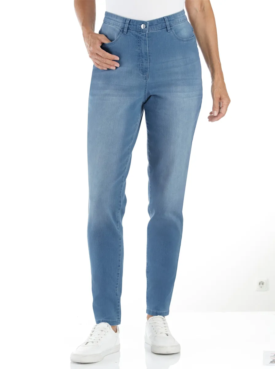 

Джинсы с завышенной талией Classic Basics (1 шт.), цвет Blue-Bleached
