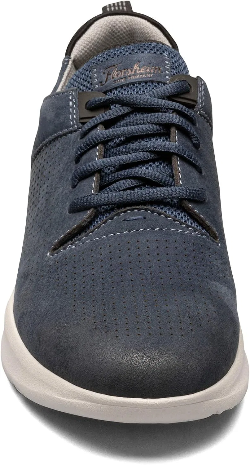 Мужские кроссовки Florsheim Studio Perf Toe Trainers, Navy Nubuck Leather. White Sole — фото 3