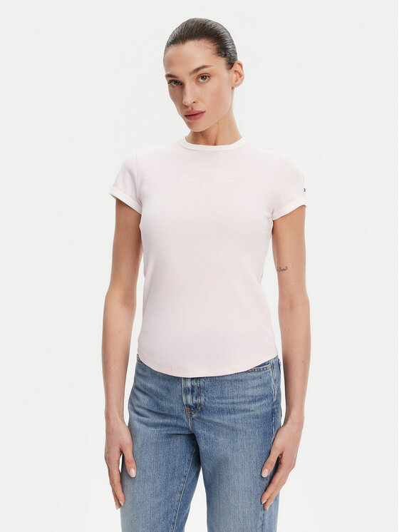 

Облегающая футболка WW0WW44581 Tommy Hilfiger, розовый