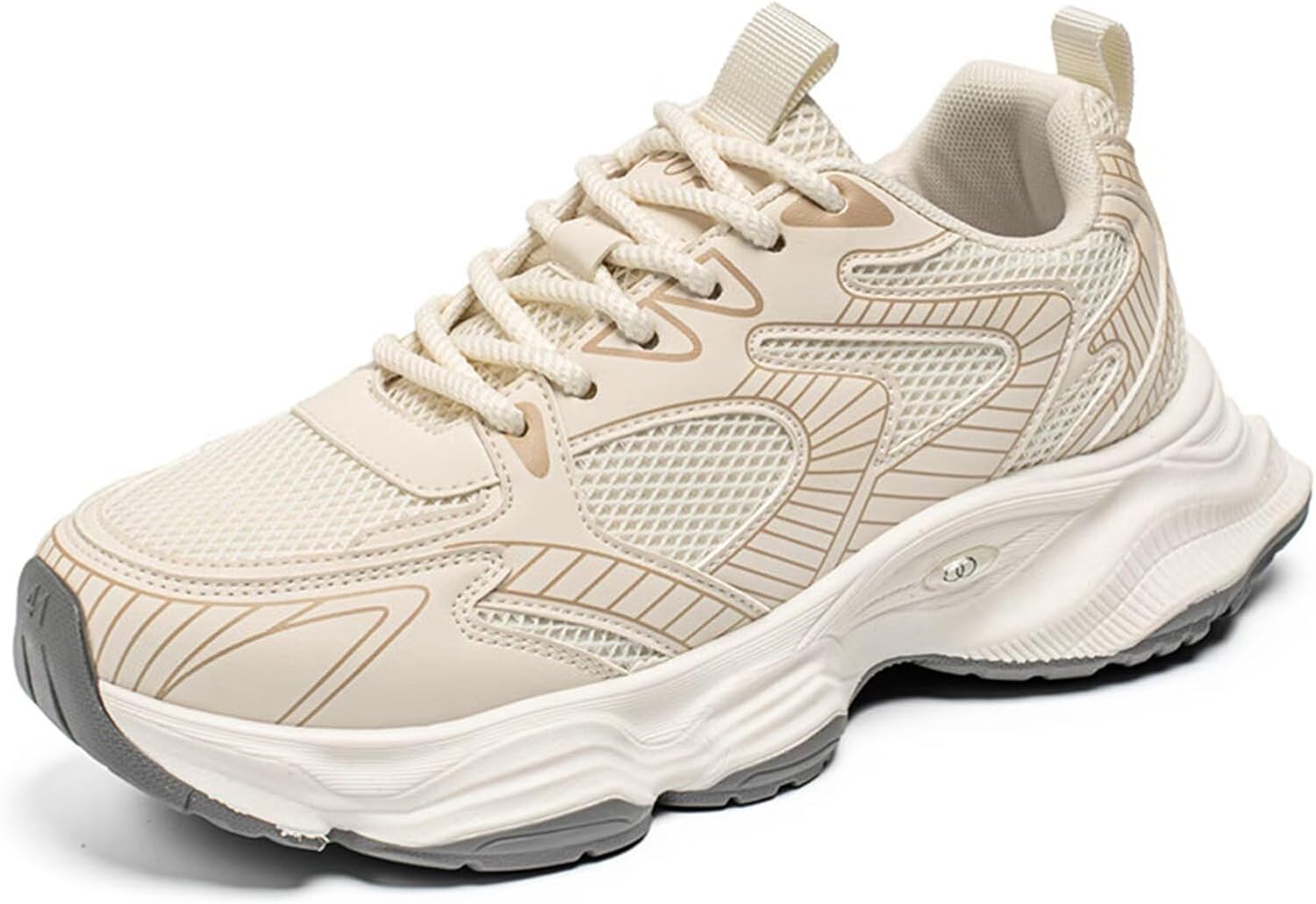 

Мужские кроссовки для бега и ходьбы, спортивные с сеткой, платформа, модные сникерсы Generic, бежевый