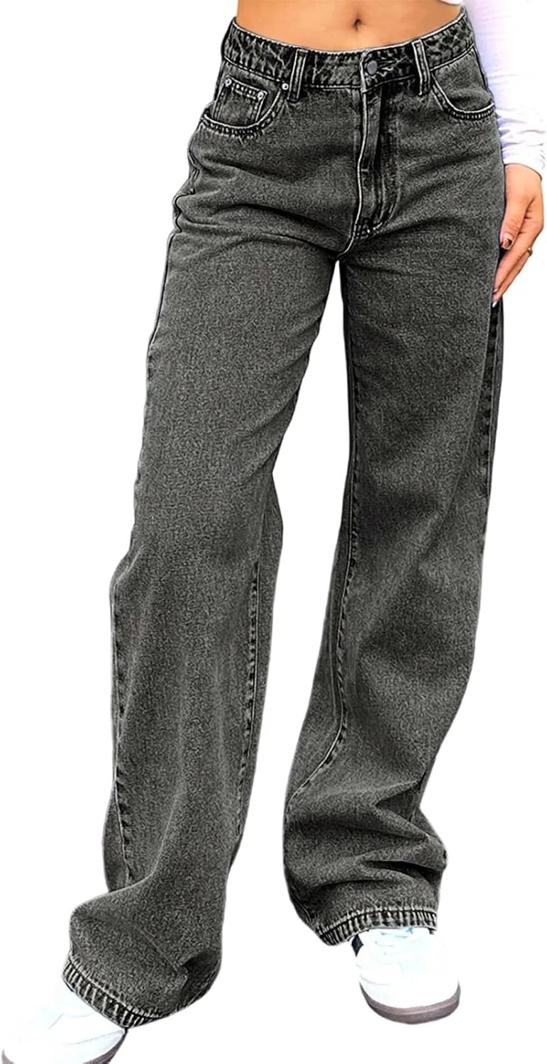 

Джинсы женские wide leg с высокой талией и карманами ZsaeSM