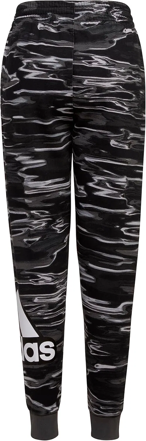Детские спортивные флисовые брюки-джоггеры Adidas, Black (New) — фото 2