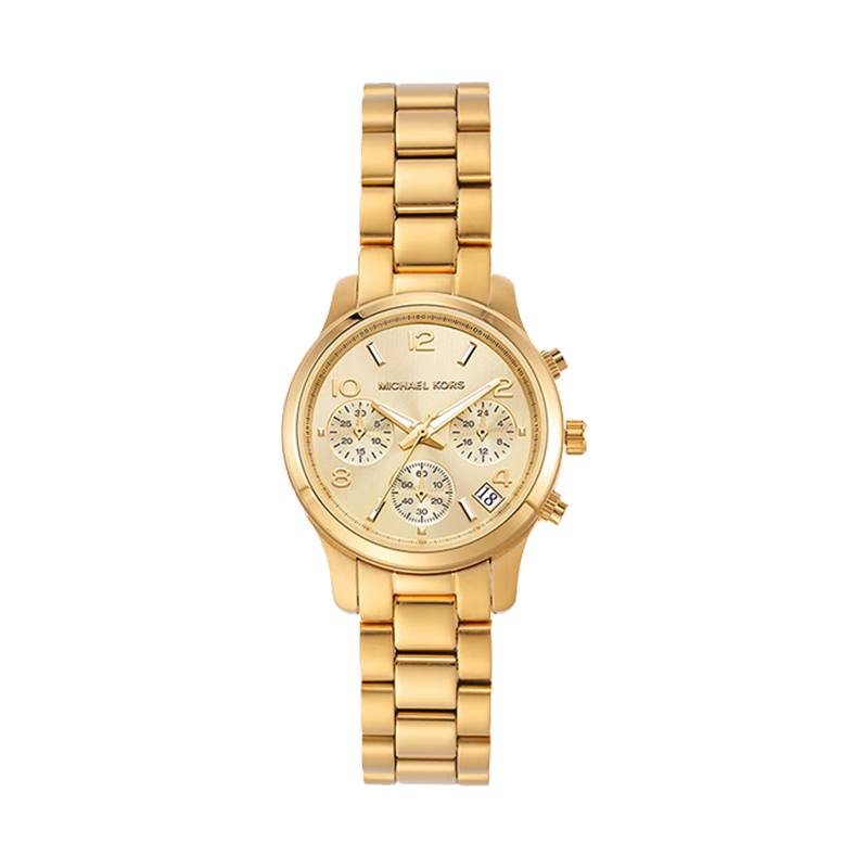 

Часы Runway из нержавеющей стали с тройным обхватом, позолоченные 18 карат MICHAEL KORS