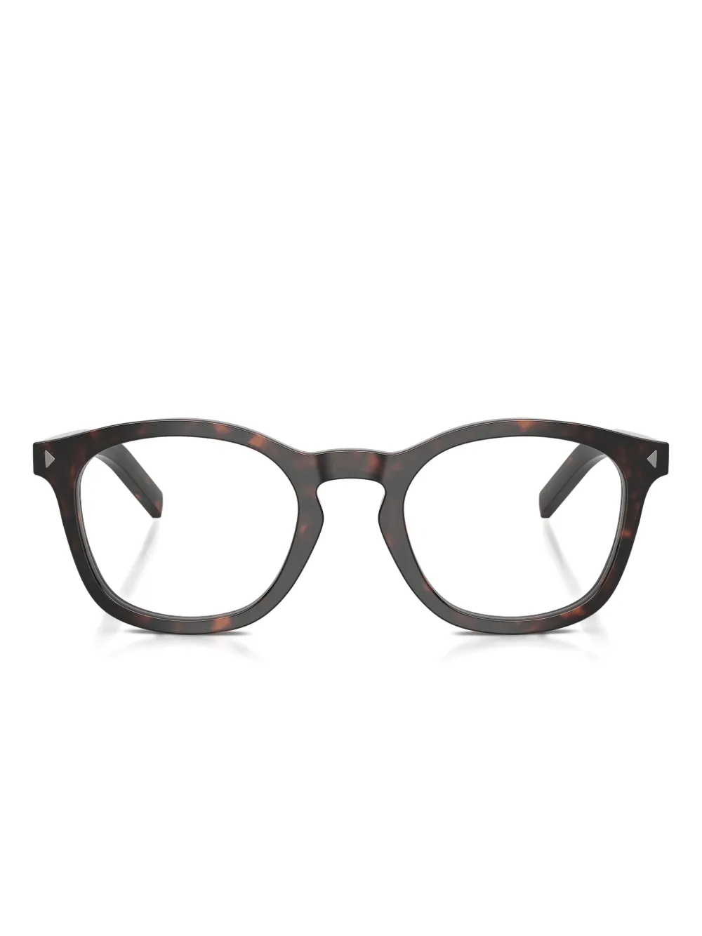 

Круглые очки в черепаховой оправе Prada, коричневый