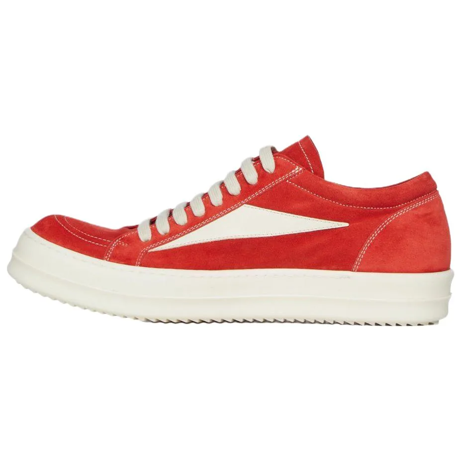RICK OWENS Кроссовки для скейтбординга RO TEMPLE Suede Low top мужские красные