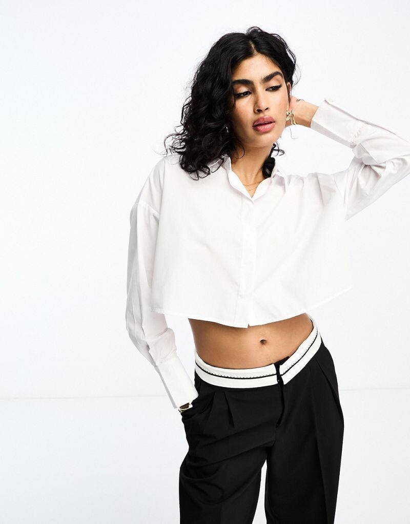 

Белая укороченная рубашка ASOS DESIGN