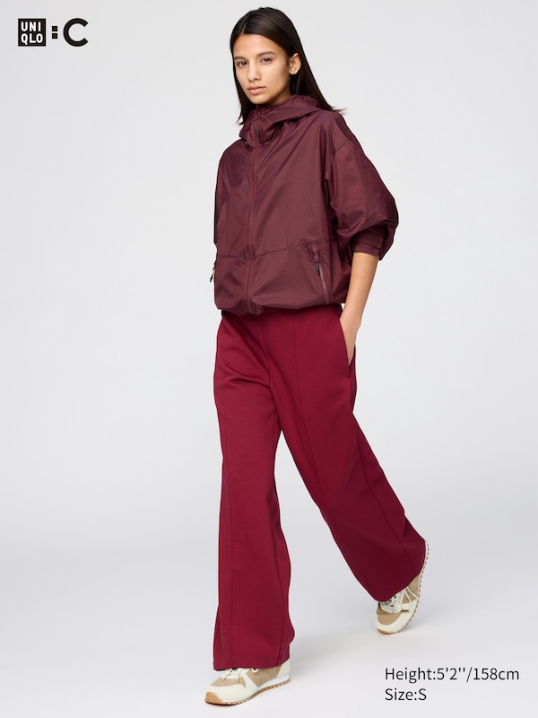 

Прямые брюки из футера (укороченные) Uniqlo, 17 red