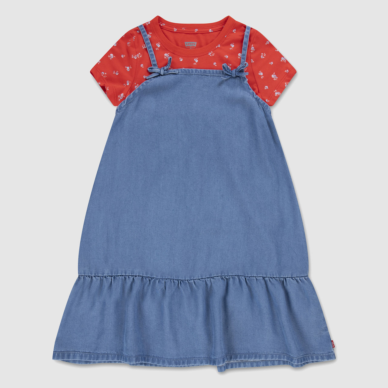 

Платье многослойное с футболкой для больших девочек S-xl Levi's, Splash Zone - Medium Wash