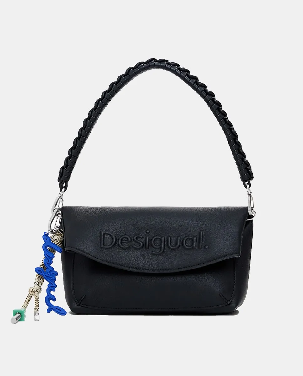 

Средний 3D логотип сумки с клапаном Desigual, черный