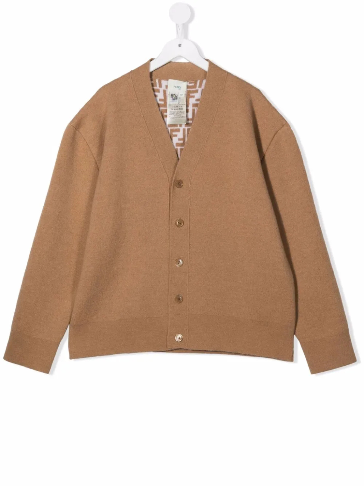 

Кардиган с V-образным вырезом Fendi Kids, нейтральный