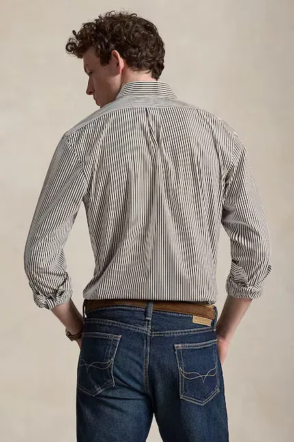 Рубашка хлопковая Polo Ralph Lauren, коричневая — фото 2