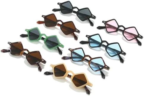 

Маленькие многоугольные солнцезащитные очки для женщин, прозрачные линзы цвета океана, UV400. Мужские солнцезащитные очки с заклепками и узором MTZJH, One Color