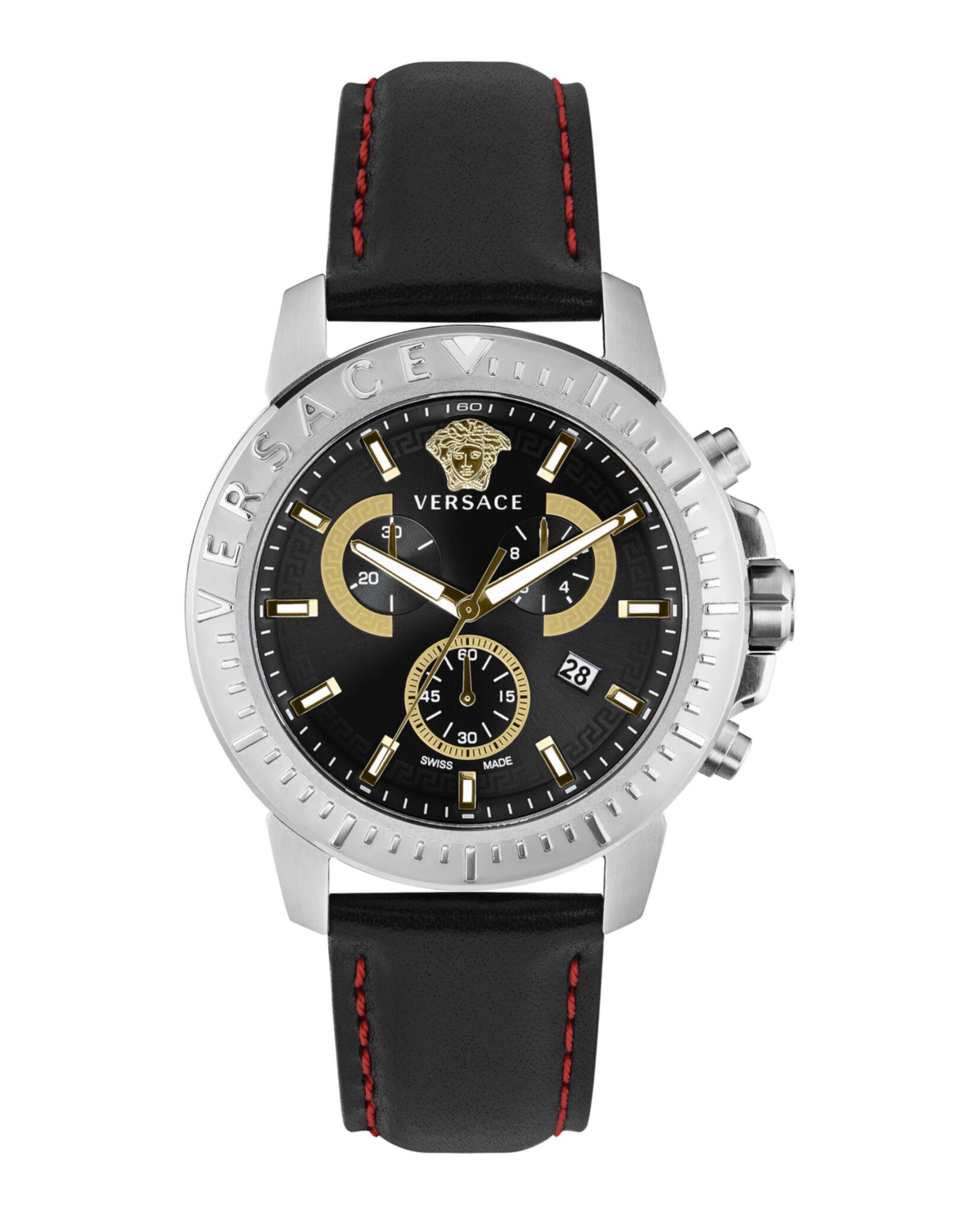 

Новые часы с ремешком Chrono Versace, цвет black/stainless steel/black