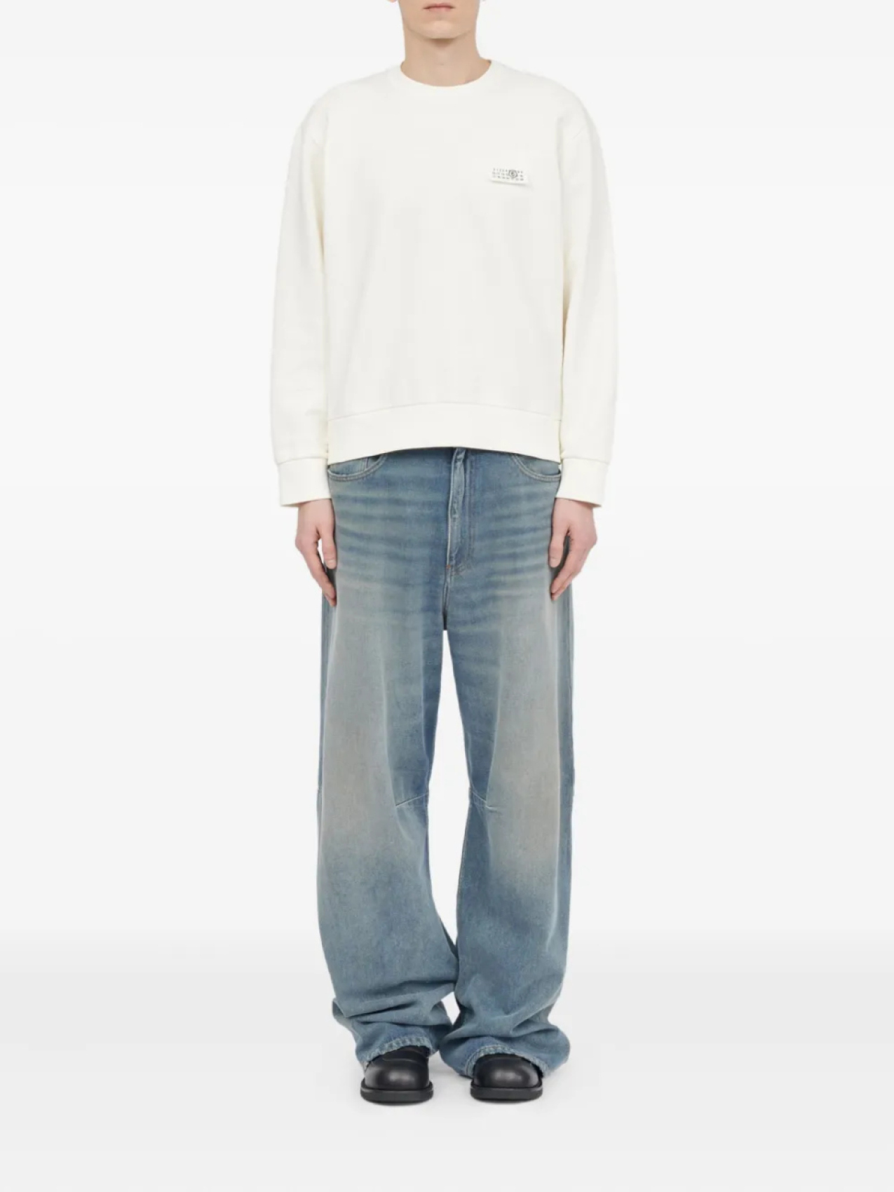 MM6 Maison Margiela толстовка с нашивкой-логотипом, белый — фото 2