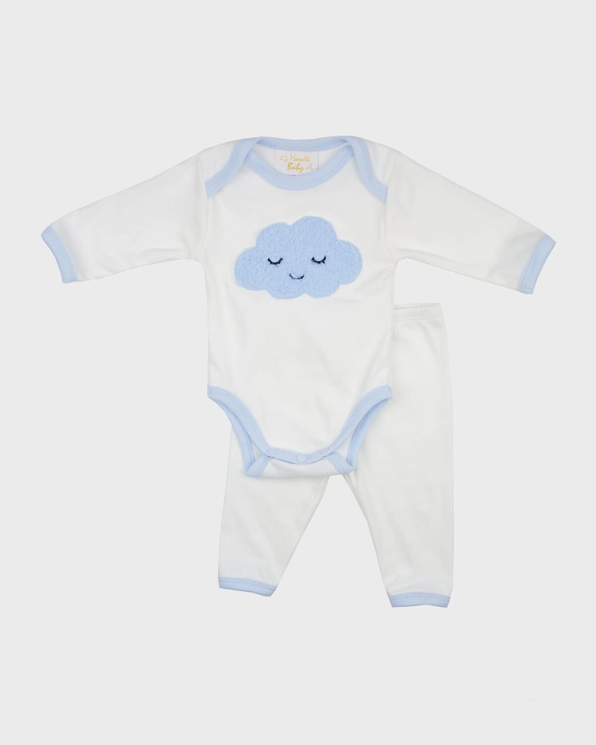 

Хлопковый комбинезон Sleepy Time Cloud для мальчика с леггинсами, размер 0–12 м Haute Baby, цвет Blue