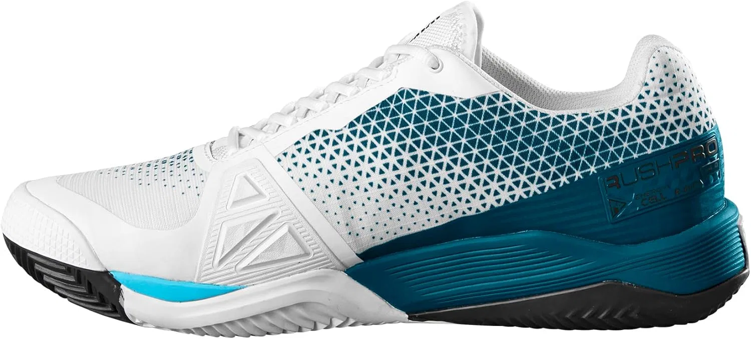 Кроссовки теннисные мужские Wilson Rush Pro 4.0 Clay, White/Blue Coral/Blue Atoll — фото 4