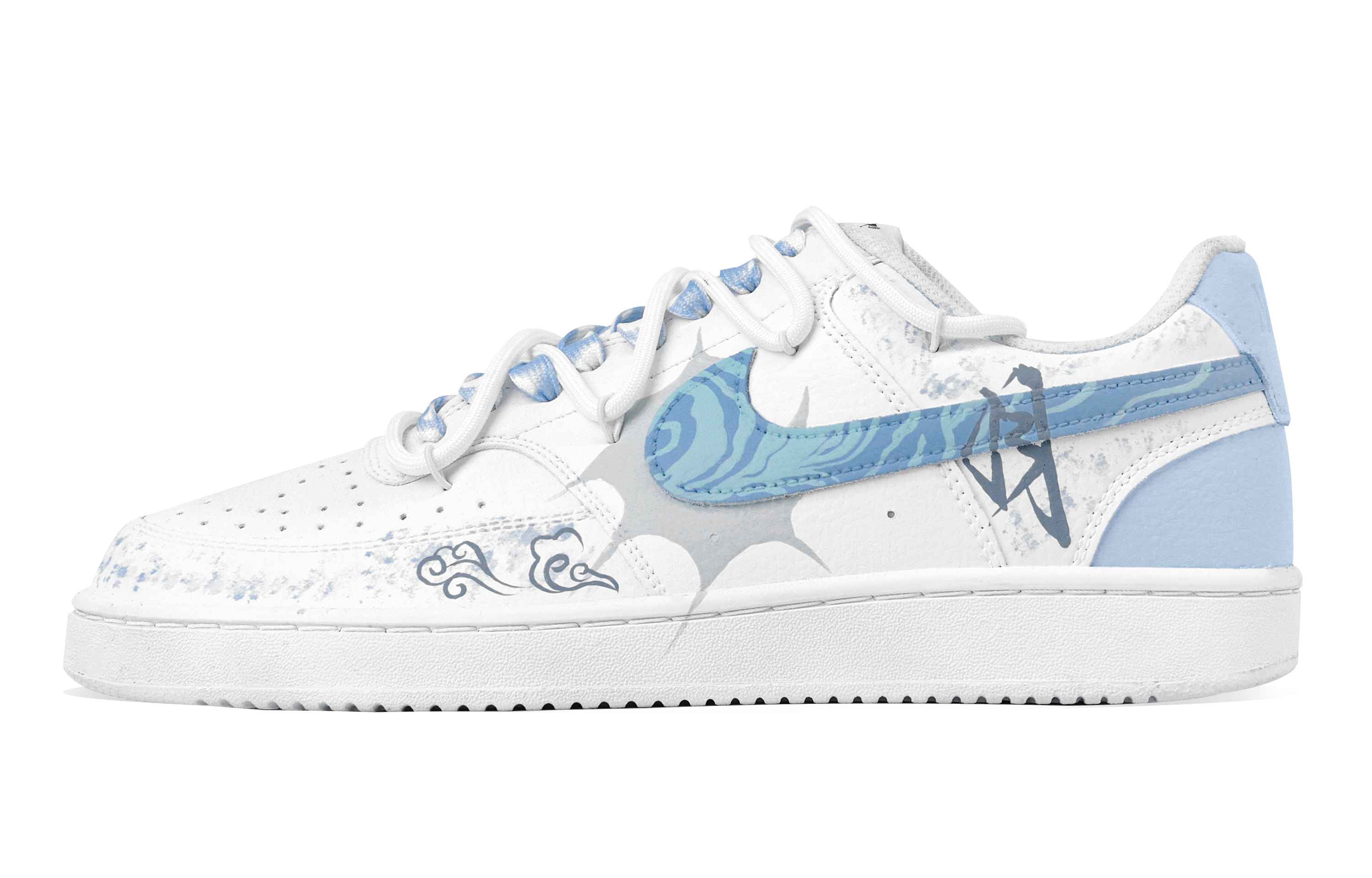 

Nike Кроссовки для скейтборда Court Vision 1 Frosted Moon, устойчивые к истиранию и эрозии, серо-синие, мужские