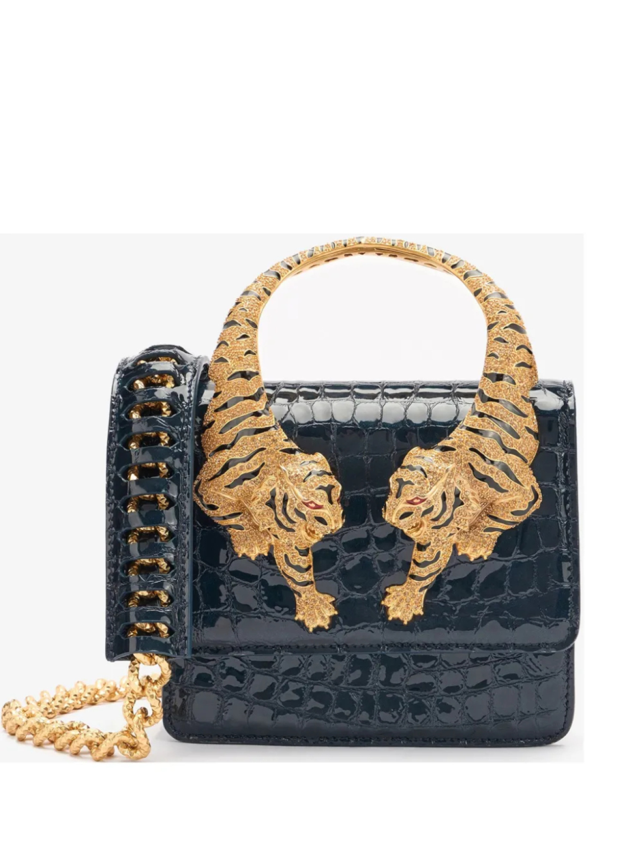

Мини-сумка Roberto Cavalli Roar с крокодиловым принтом, синий