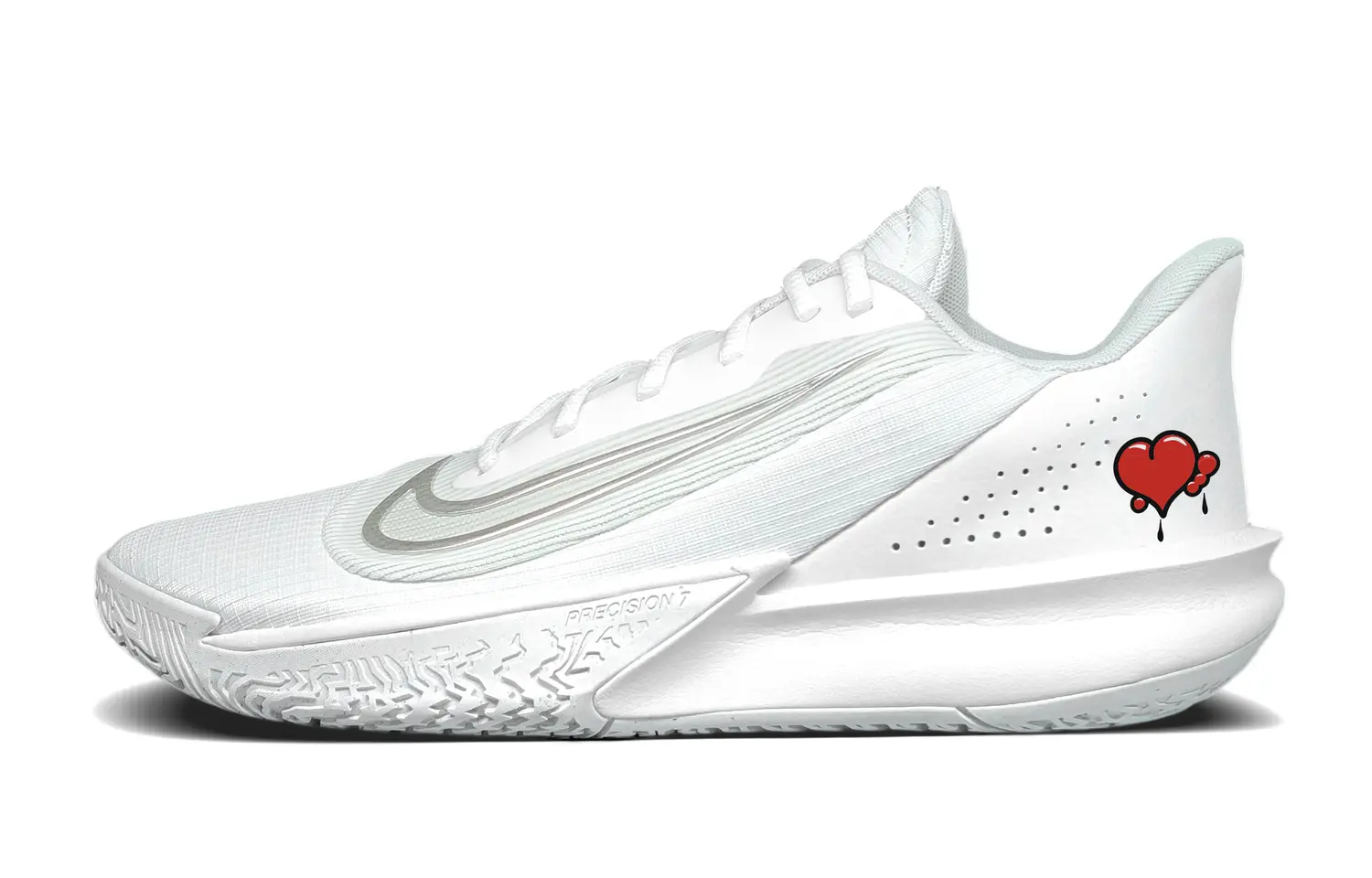 

Nike Точность 7 Амортизация, противоскользящие и износостойкие низкие баскетбольные кроссовки мужские белые - белый, цвет White