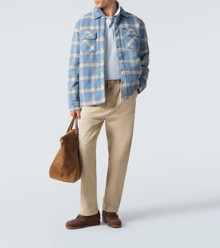 Клетчатая фланелевая рубашка из шерстяной смеси Polo Ralph Lauren, синий — фото 2