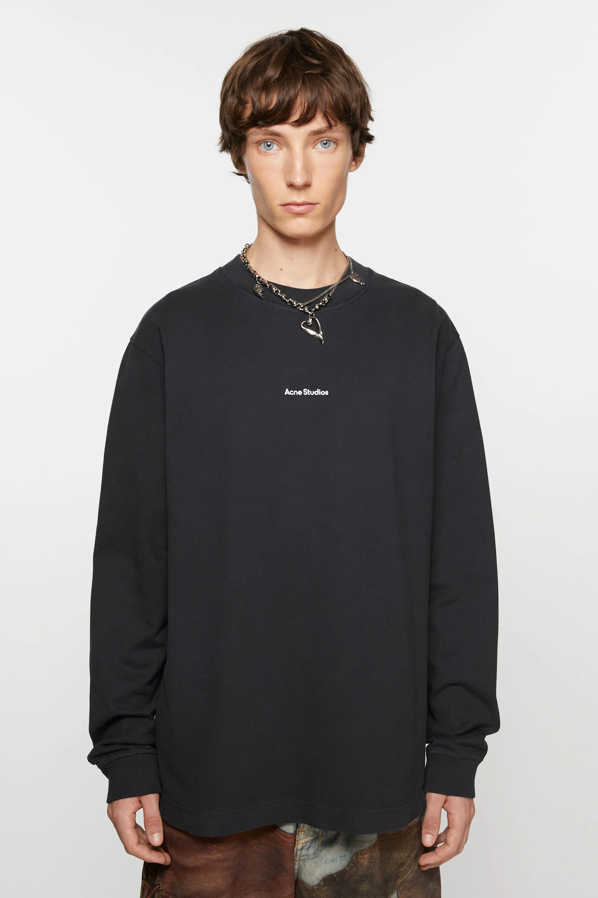 

Футболка с длинным рукавом с логотипом Acne Studios, черный
