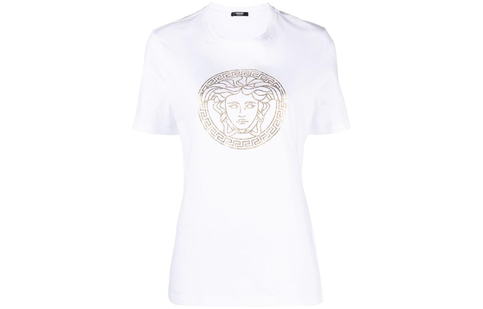 

Футболка с круглым вырезом и принтом головы Медузы VERSACE, белый