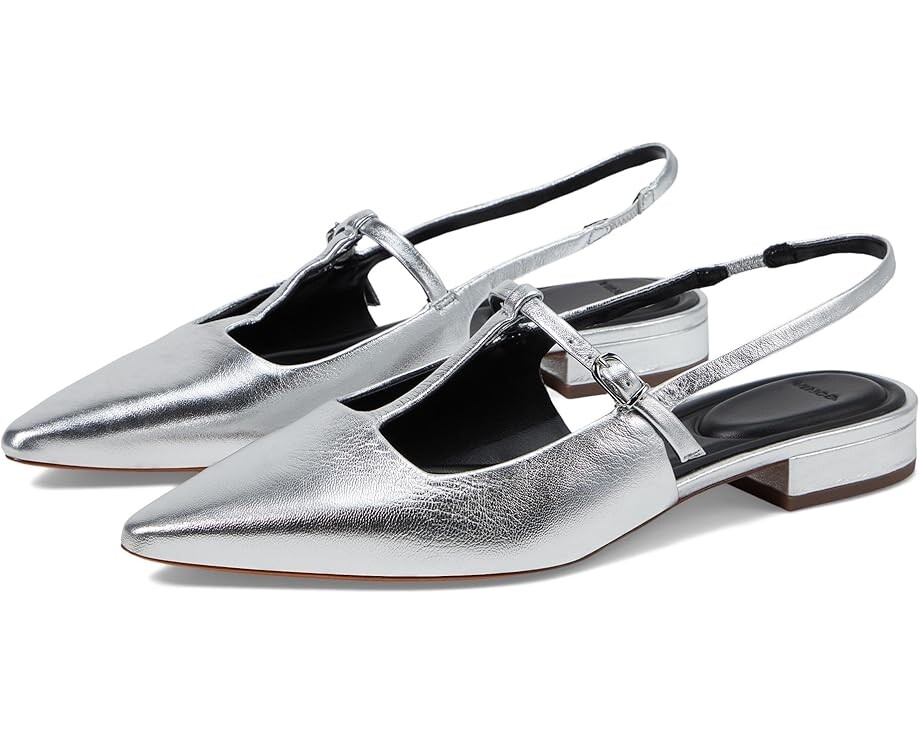 

Туфли на плоской подошве Vince Iliana Slingbacks, цвет Silver Leather