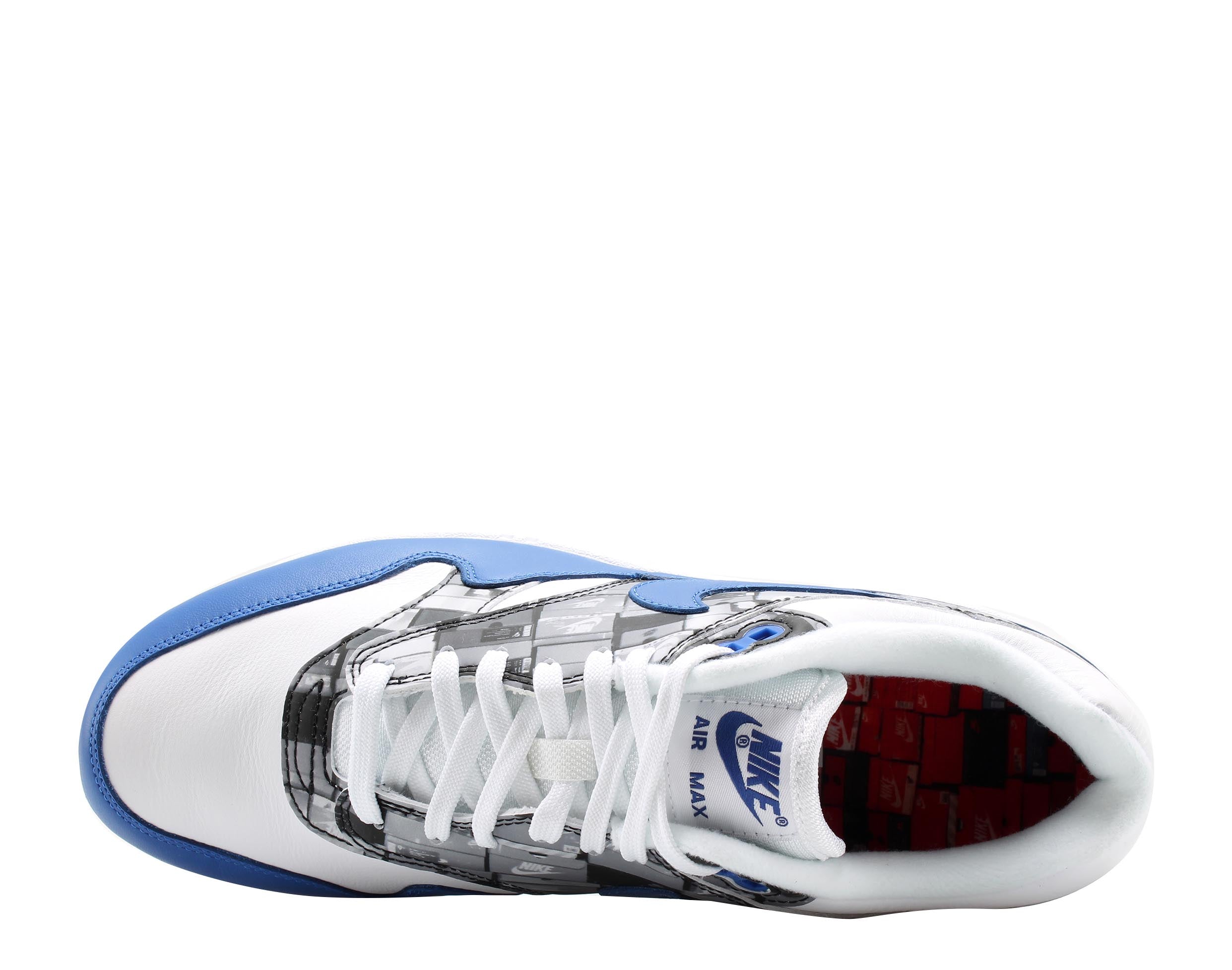Nike Air Max 1 Print White/Game Royal/Grey Мужские кроссовки для бега AQ0927-100 — фото 4