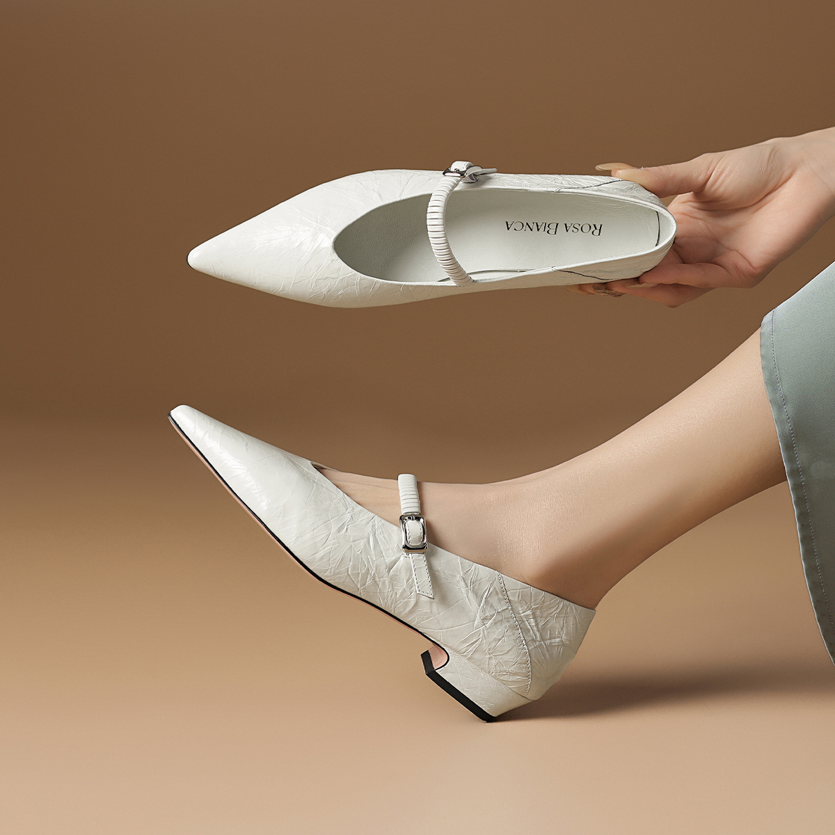 Rosa Bianca Женские туфли Мэри Джейн с подошвой из экрю овчины, цвет Ecru Sheepskin Insole — фото 4