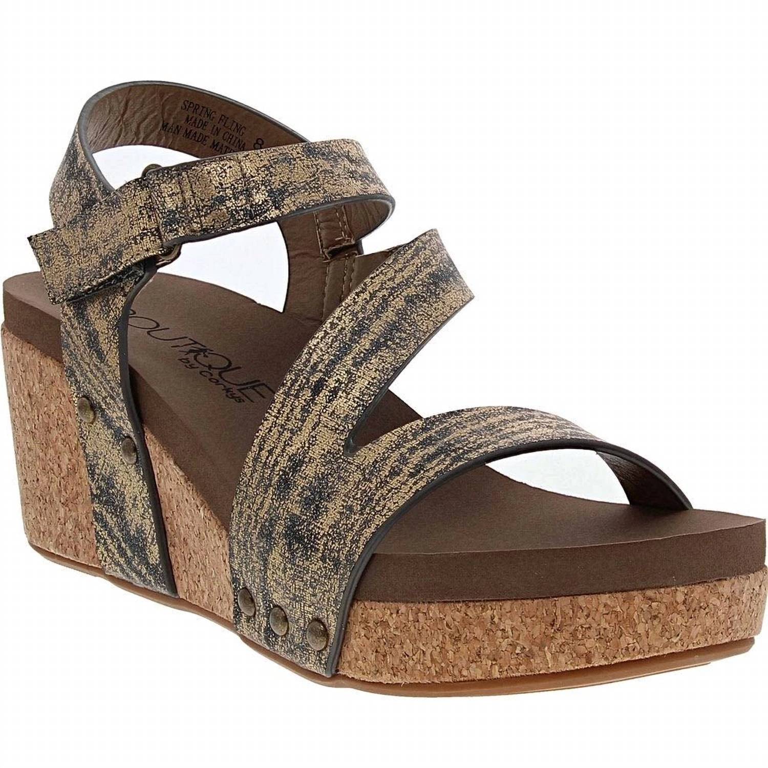 Женские весенние босоножки Spring Fling в сером цвете Boutique By Corkys, Gun Metal