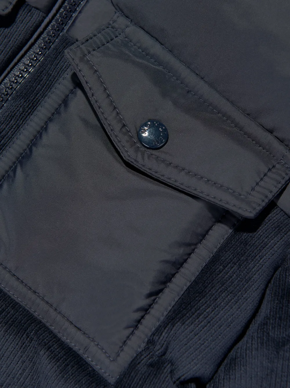 Пуховик Camul с вельветовыми вставками Moncler Enfant, синий — фото 4
