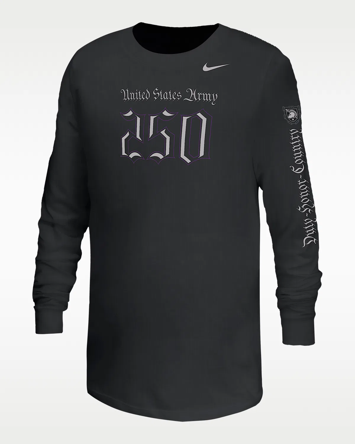 Детская футболка Nike College Long-Sleeve с длинным рукавом Army Rivalry 250th Anniversary, Black