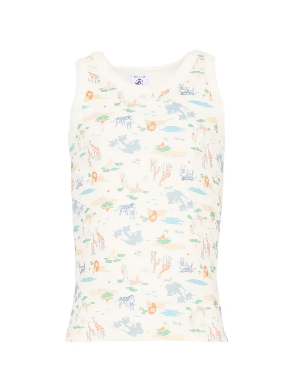 Комплект из двух маек в полоску и с животным принтом Petit Bateau, нейтральный — фото 2