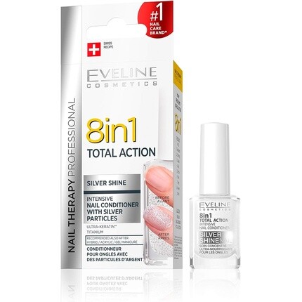 

Eveline 8 In1 Total Action Интенсивный кондиционер для ногтей Silver Shine 12 мл, Eveline Cosmetics