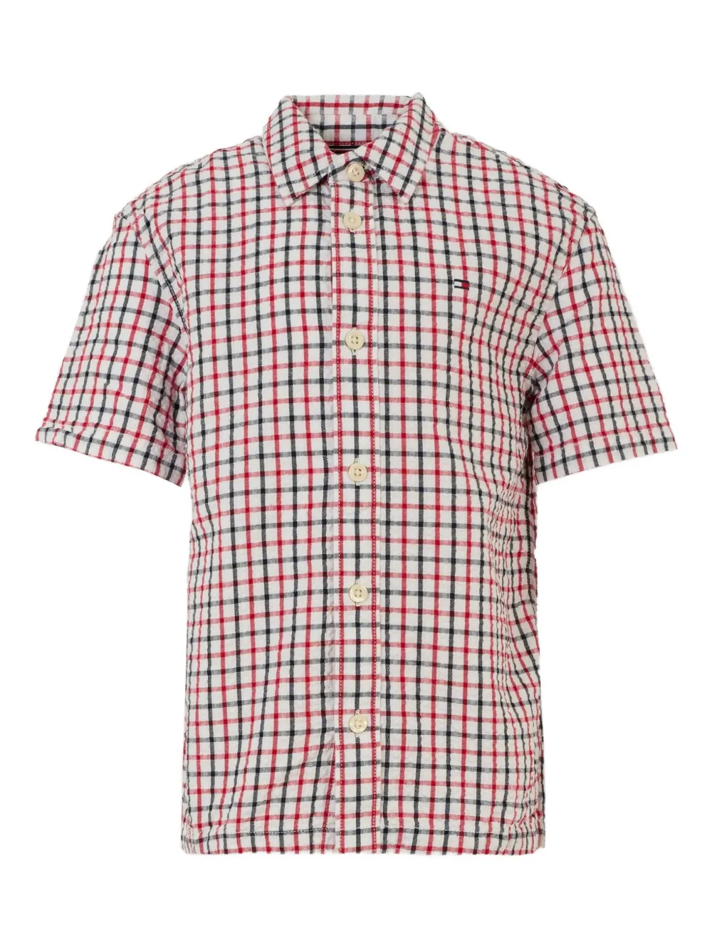 

Рубашка в клетку гингем с короткими рукавами Tommy Hilfiger Junior, белый