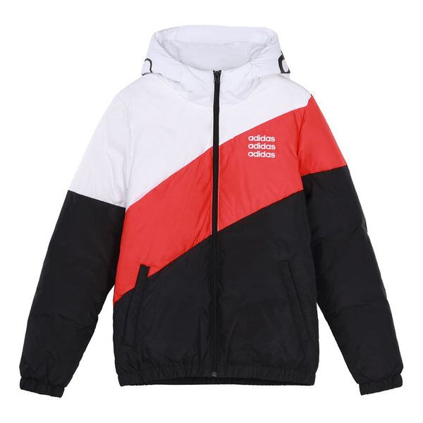 

Пуховик adidas neo Contrast Color Stitching Sports Stay Warm White hooded down Jacket Colorblock, белый