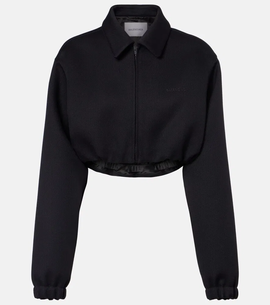 Укороченная куртка-блузон Balenciaga, черный