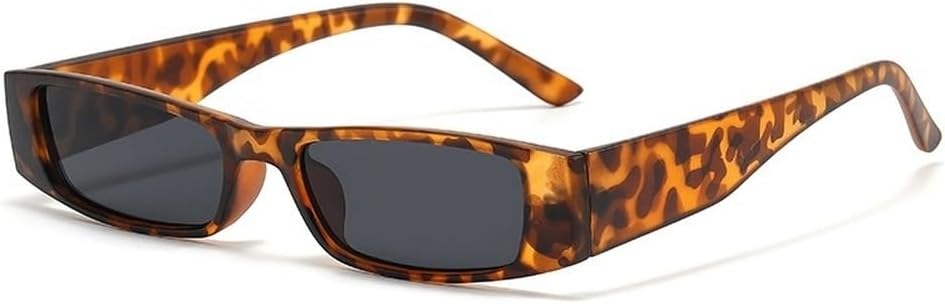 

Ретро-солнцезащитные очки маленького прямоугольного размера для женщин и мужчин, узкая оправа, винтажные солнцезащитные очки с защитой от УФ-излучения UV400 HYYZZC, Tyj63-3