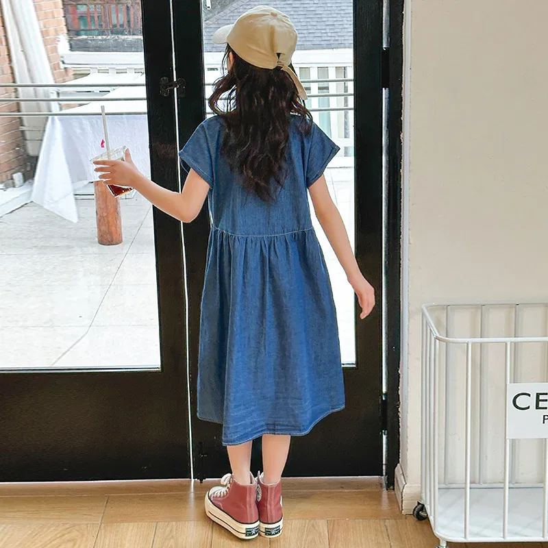 Платье детское crew neck moderate mid length Disney, Denim Dress — фото 3