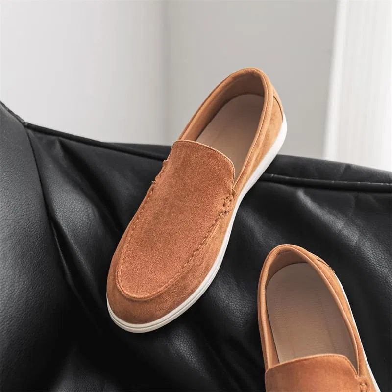 Мокасины мужские повседневные из замши, Loafers, коричневый — фото 2