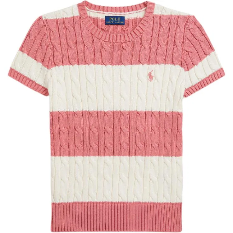 Футболка классическая Polo Ralph Lauren розово-кремовая