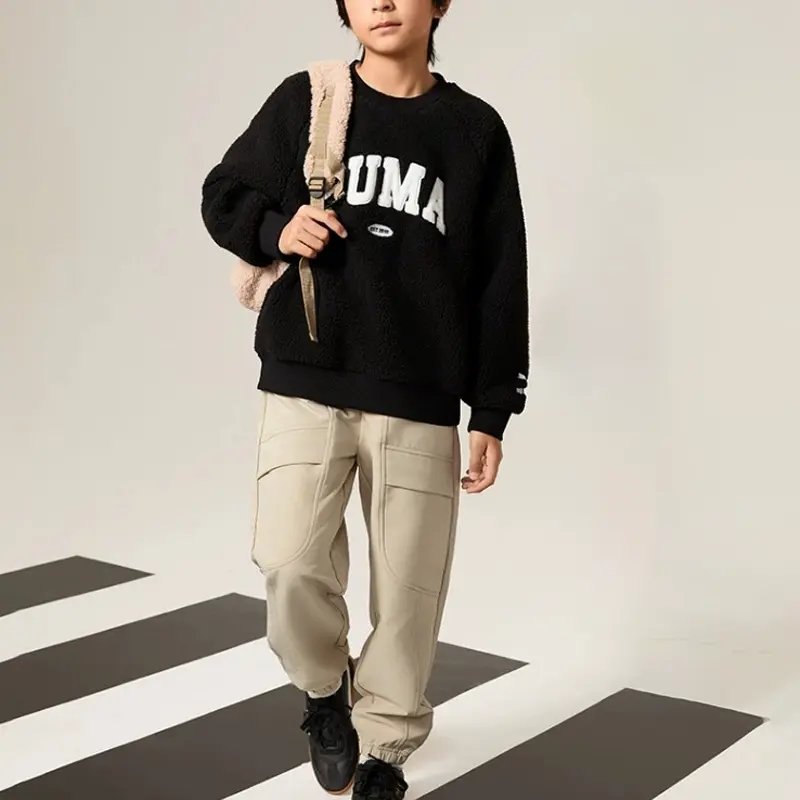 PUMA Свитшот Sportstyle Collection 1948 SHERPA FLEECE CREW черный детский — фото 3