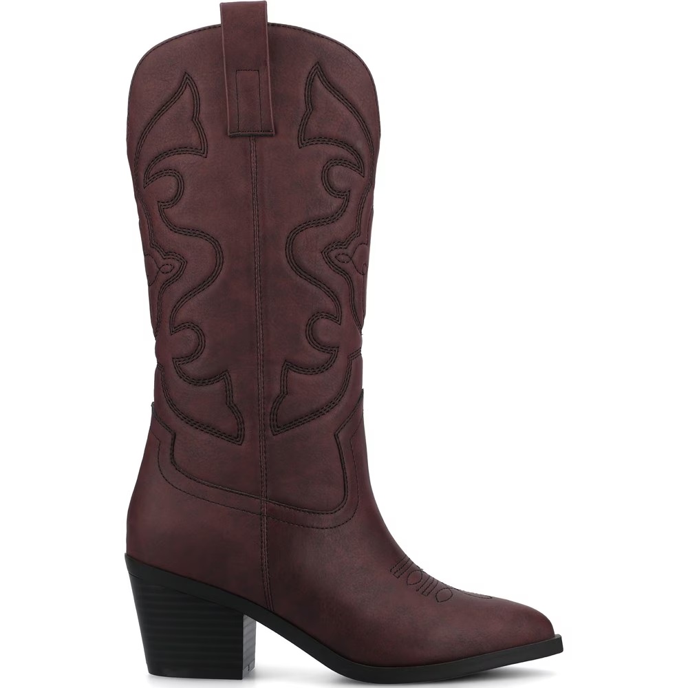 Ковбойские сапоги Chantry с широким голенищем Journee, цвет oxblood — фото 2