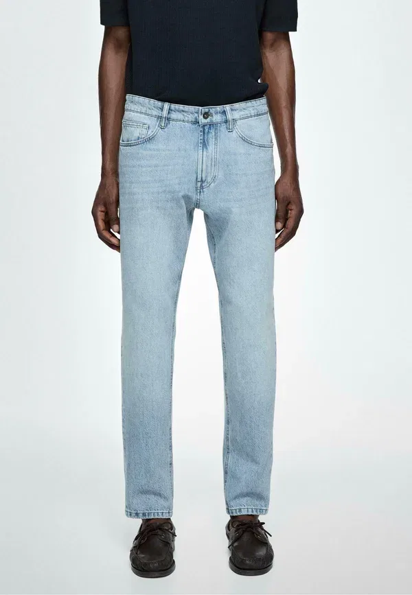 Джинсы зауженные прямые Massimo Dutti, светло-голубой